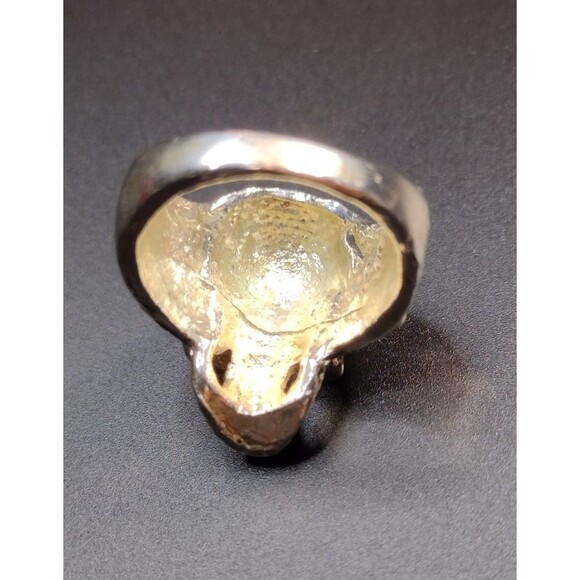 Skull With Flames Ring Size 9 Biker Gothic Punk Rocker Jewelry Silver Plated - Picture 6 of 7